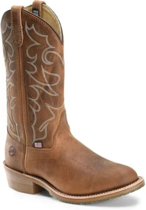 DOUBLE-H 12" Dylan Steel Toe Work Boots for Men - Leather Upper with PermaFresh Insole, Oil-and Slip-Resistant I.C.E. Outsole, Made in USA