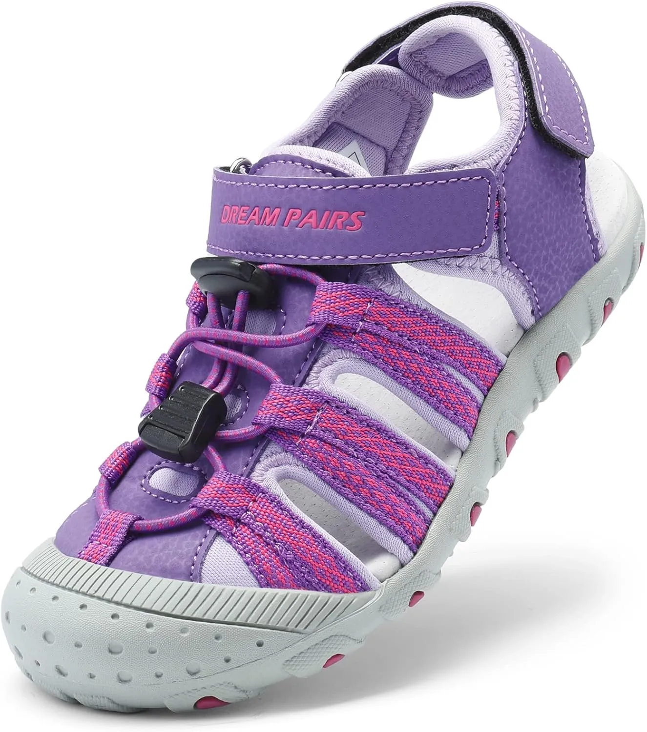 DREAM PAIRS Boys Girls Summer Outdoor Athletic Sport Sandals Hiking Beach Casual Closed Toe Adjustable Multicolor for Toddler/Little/Big Kids
