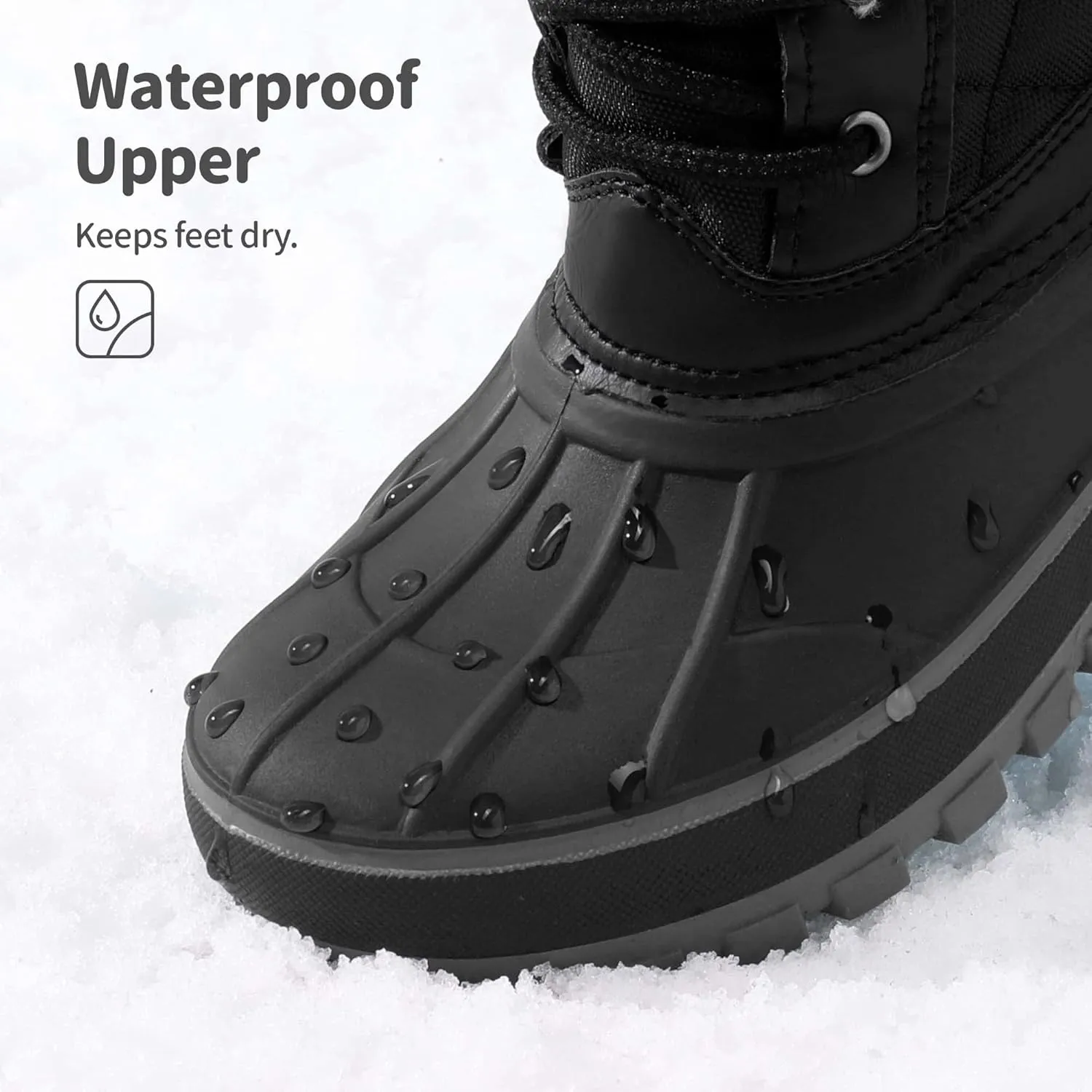DREAM PAIRS Girls Boys Snow Boots Water-Resistant Outdoor Warm Cozy Anti-Slip Mid Calf Faux Fur Lining Winter Shoes for Little/Big Kids