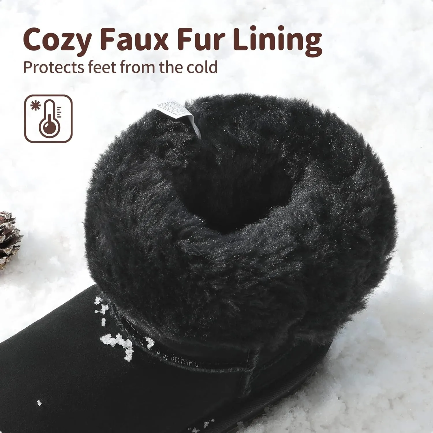 DREAM PAIRS Girls Boys Winter Boots Faux Fur Lined Mid Calf Kids Snow Tall Shoes FuzzyChic Kid's Buckle for Little Kid/Big Kid