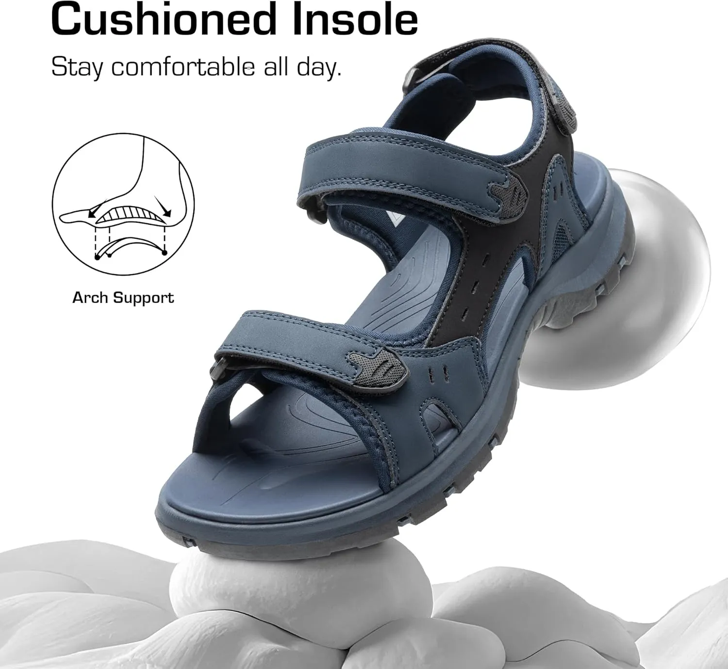 DREAM PAIRS Men’s Arch Support Hiking Sandals Sport Outdoor Athletic Comfortable Summer Beach Water Sandals