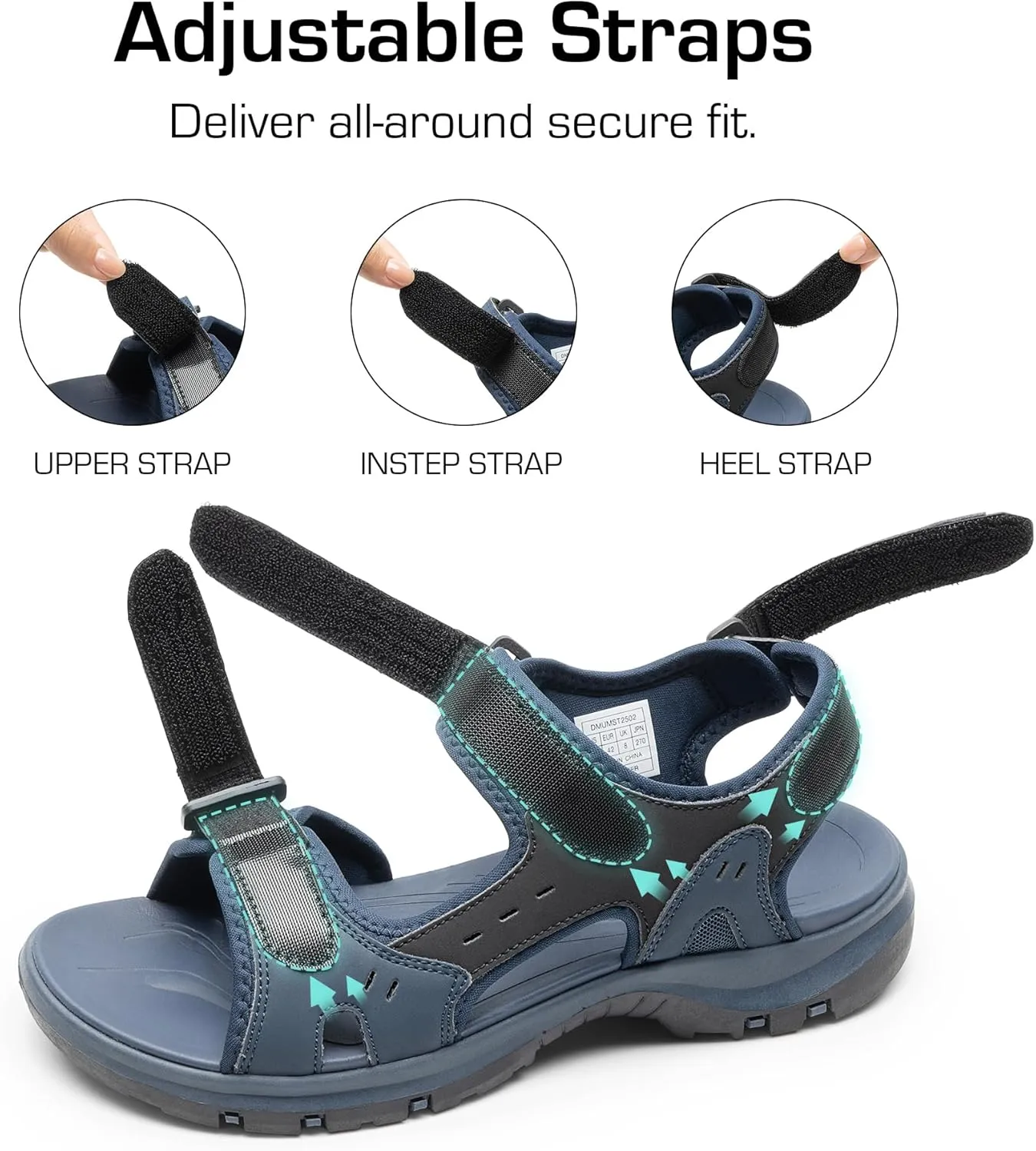 DREAM PAIRS Men’s Arch Support Hiking Sandals Sport Outdoor Athletic Comfortable Summer Beach Water Sandals