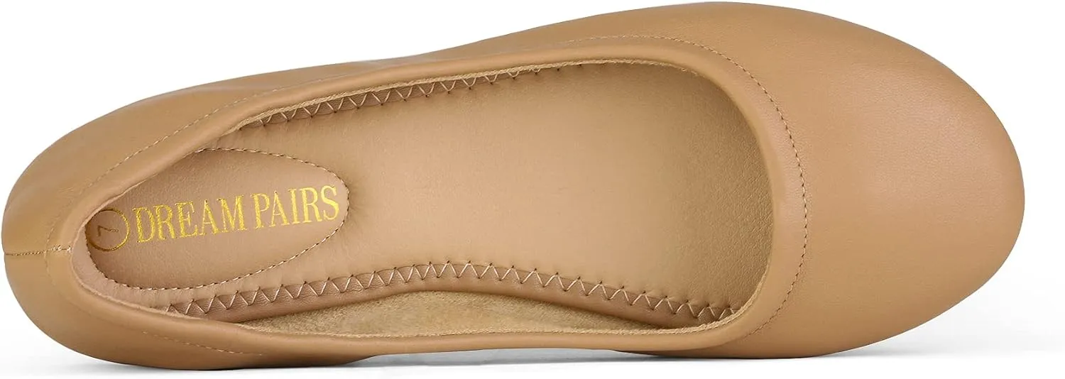 DREAM PAIRS Women's Sole-fina Solid Plain Walking Classic Ballet Flats Shoes