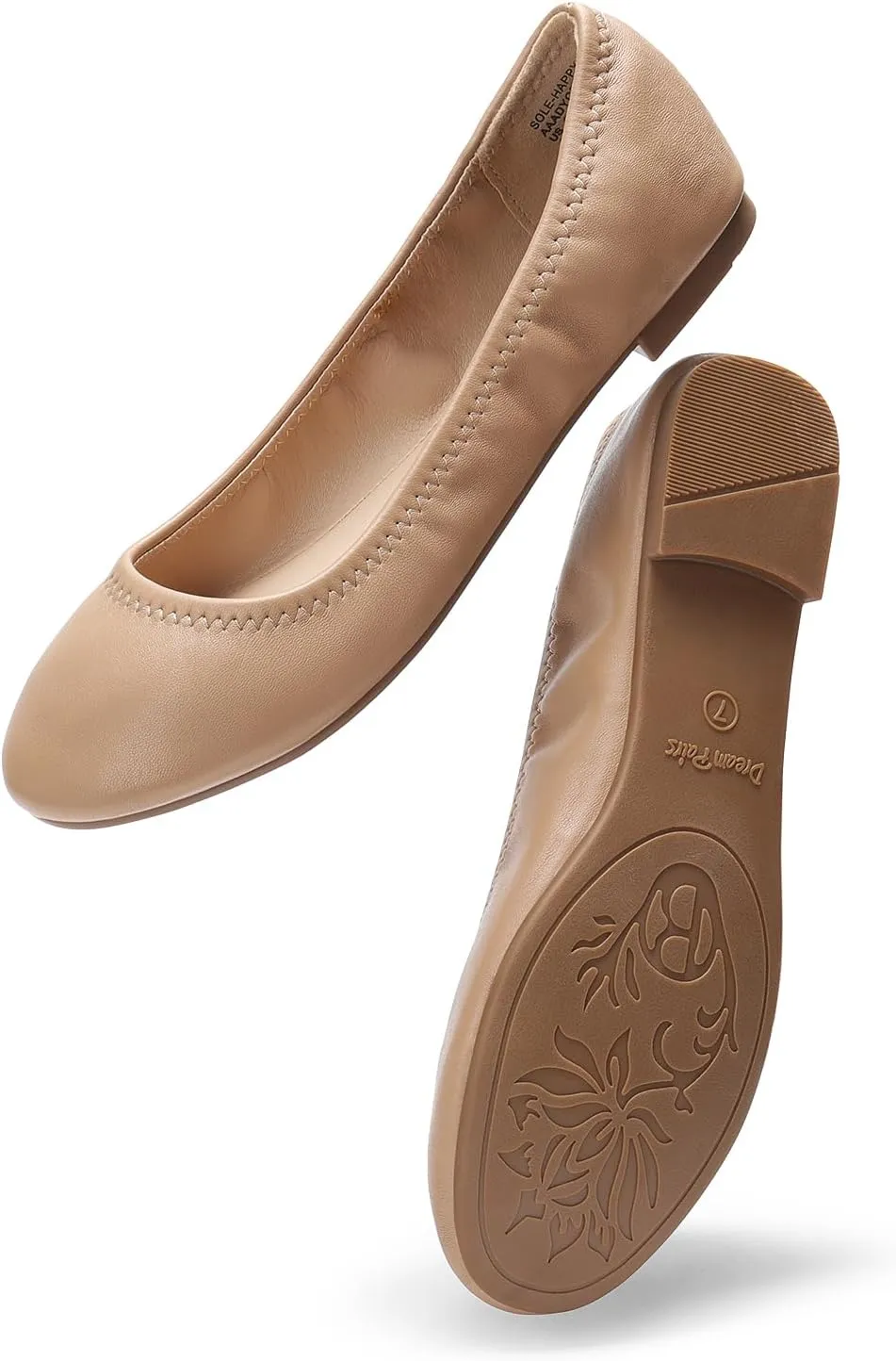 DREAM PAIRS Women's Sole-Happy Ballerina Walking Flats Shoes
