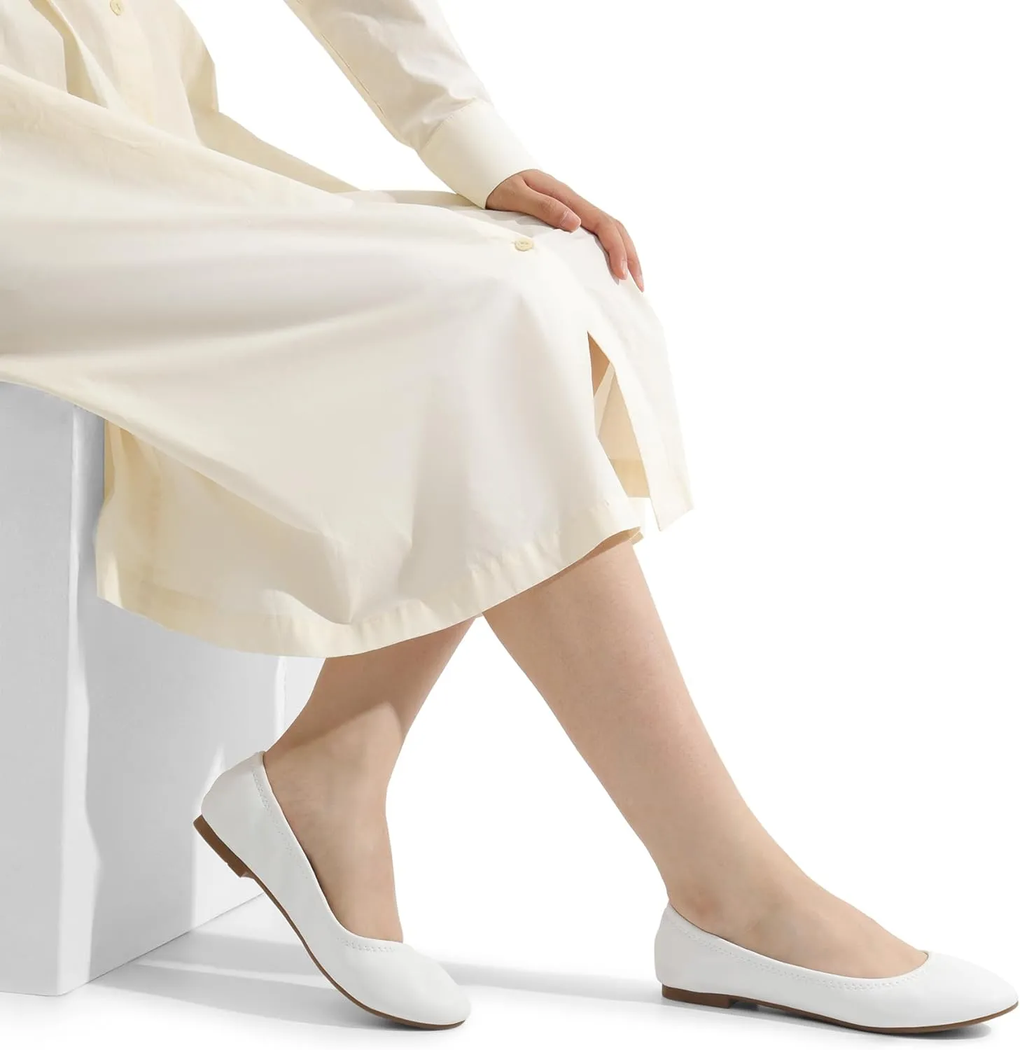DREAM PAIRS Women's Sole-Happy Ballerina Walking Flats Shoes