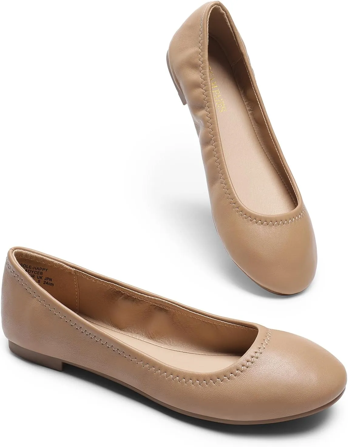 DREAM PAIRS Women's Sole-Happy Ballerina Walking Flats Shoes