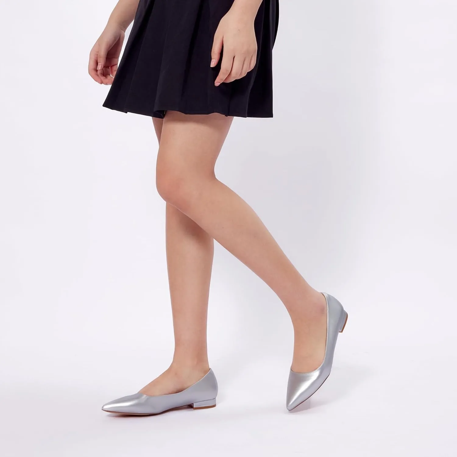 Elisabet Tang Women's Flats Shoes Pointed Toe Casual Chunky Flats Slip on Comfortable Dress Flats Shoes for Lady
