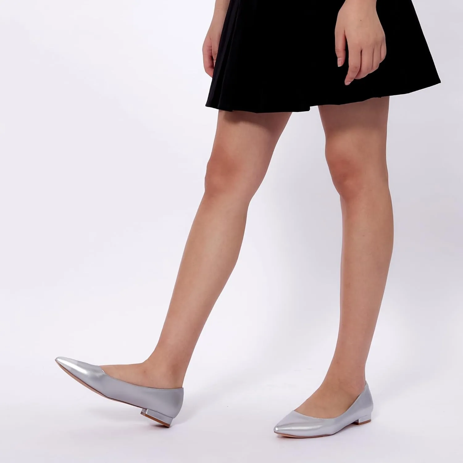 Elisabet Tang Women's Flats Shoes Pointed Toe Casual Chunky Flats Slip on Comfortable Dress Flats Shoes for Lady