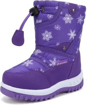 EQUICK Boys Girls Winter Boots Waterproof Lightweight Kid Snow Boots with Fur Outdoor (Toddler/Little Kid/Big Kid)