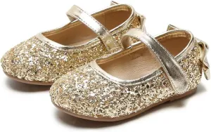 ESTINE Mary Jane Flats for Toddler Girls Little Kids Glittery Dress Princess Wedding Ballet Shoes