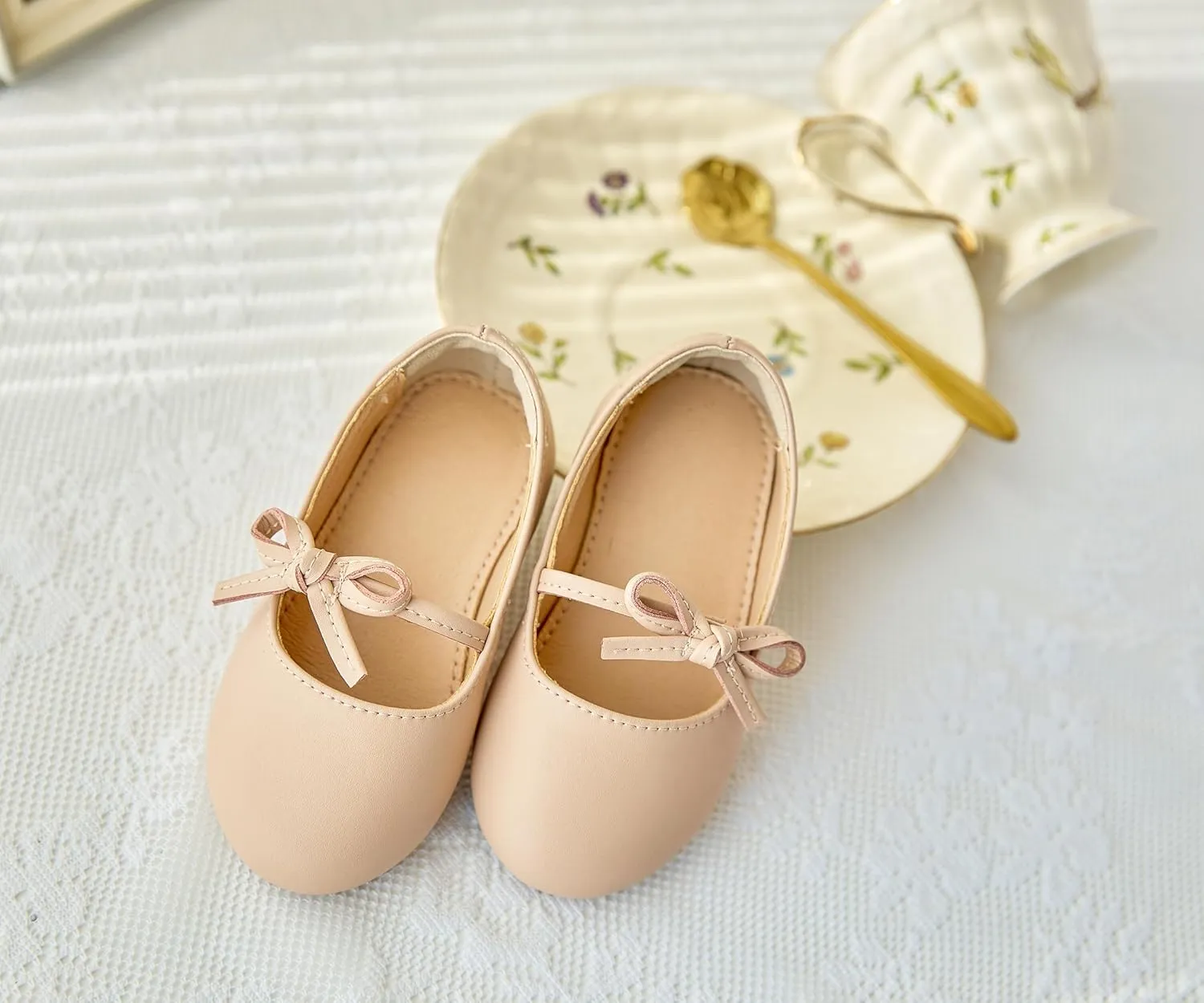 ESTINE Mary Jane Flats for Toddler Girls Little Kids Glittery Dress Princess Wedding Ballet Shoes