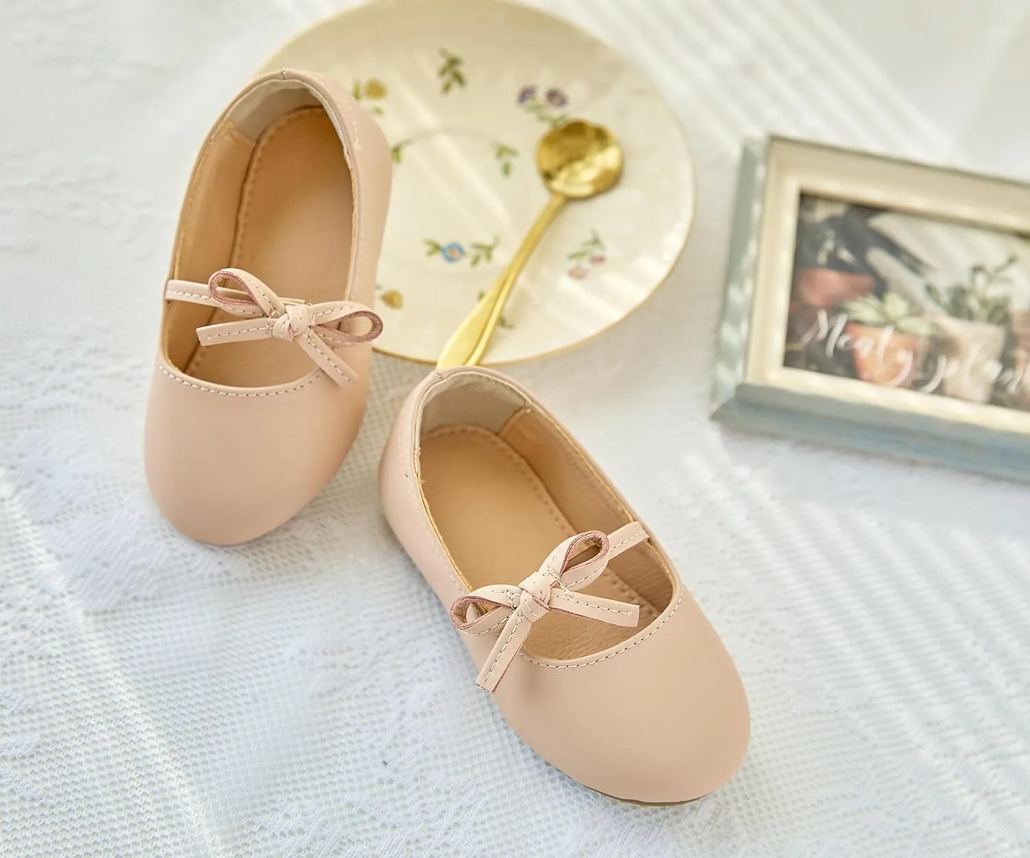 ESTINE Mary Jane Flats for Toddler Girls Little Kids Glittery Dress Princess Wedding Ballet Shoes