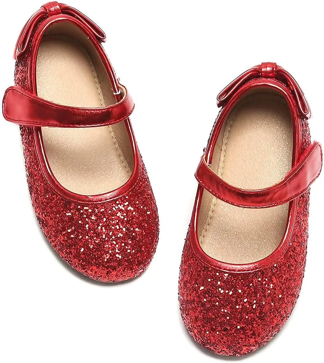 ESTINE Mary Jane Flats for Toddler Girls Little Kids Glittery Dress Princess Wedding Ballet Shoes