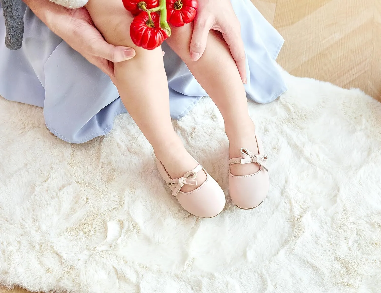 ESTINE Mary Jane Flats for Toddler Girls Little Kids Glittery Dress Princess Wedding Ballet Shoes
