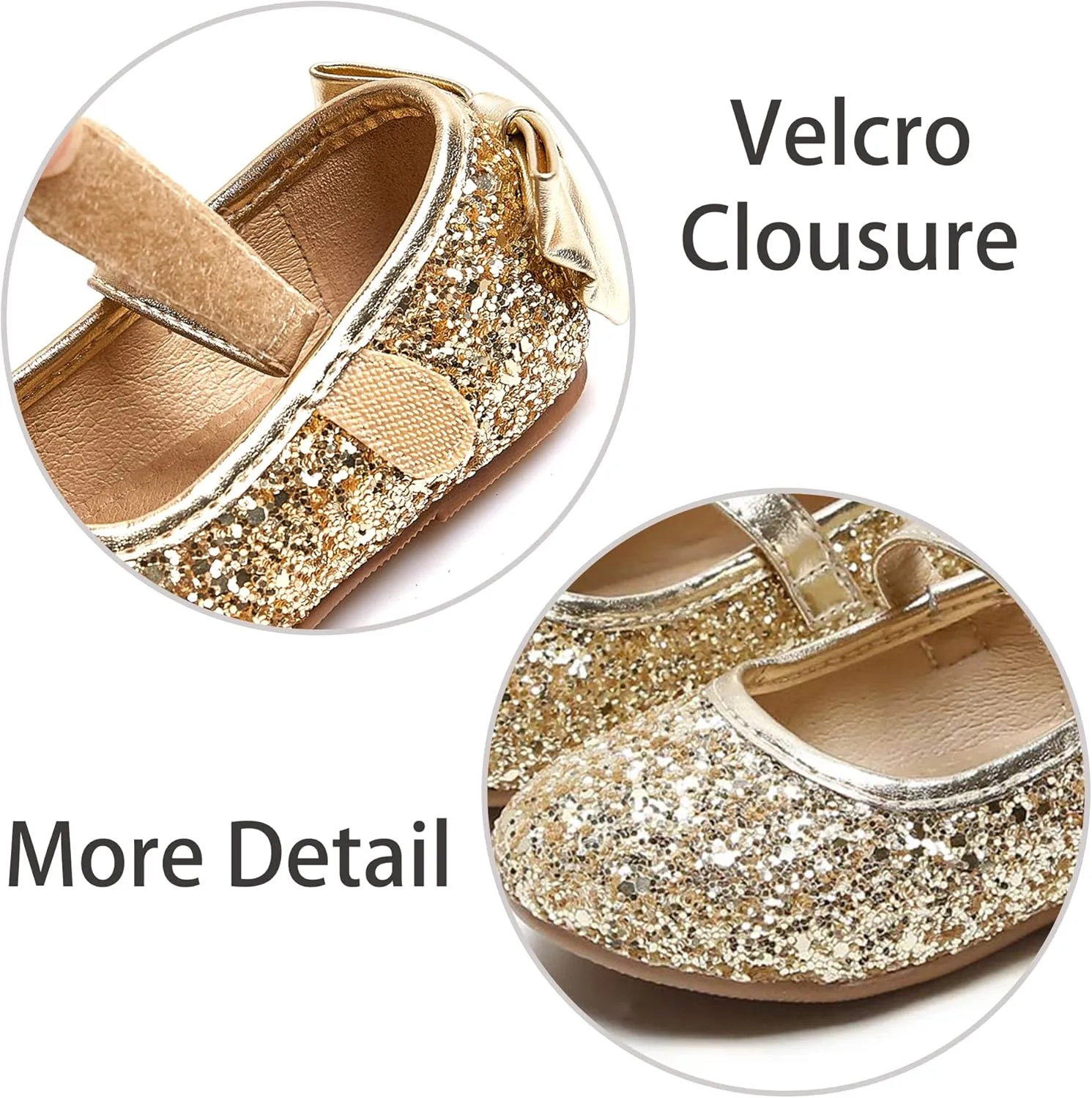 ESTINE Mary Jane Flats for Toddler Girls Little Kids Glittery Dress Princess Wedding Ballet Shoes