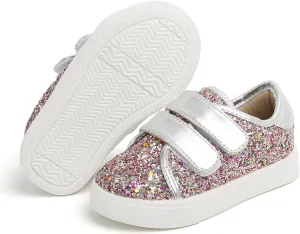 Felix & Flora Toddler/Little Kid Girls Running Shoes Sports Sneakers Princess Casual Glitter Shoes.