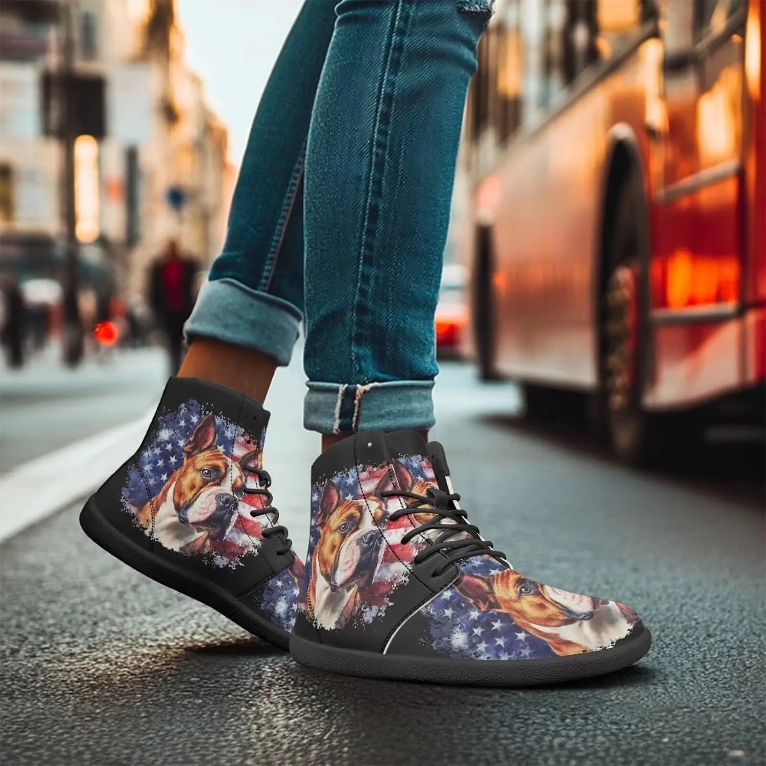 Fire Car Pattern Hiking Shoes Womens Outdoor Athletic Sports Shoes Walking Shoes Trail Running Shoes