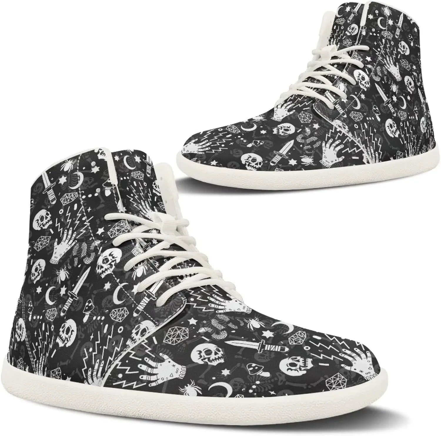 Fire Car Print Hiking Shoes Womens Outdoor Athletic Sports Shoes Walking Shoes Trail Running Shoes White Sole