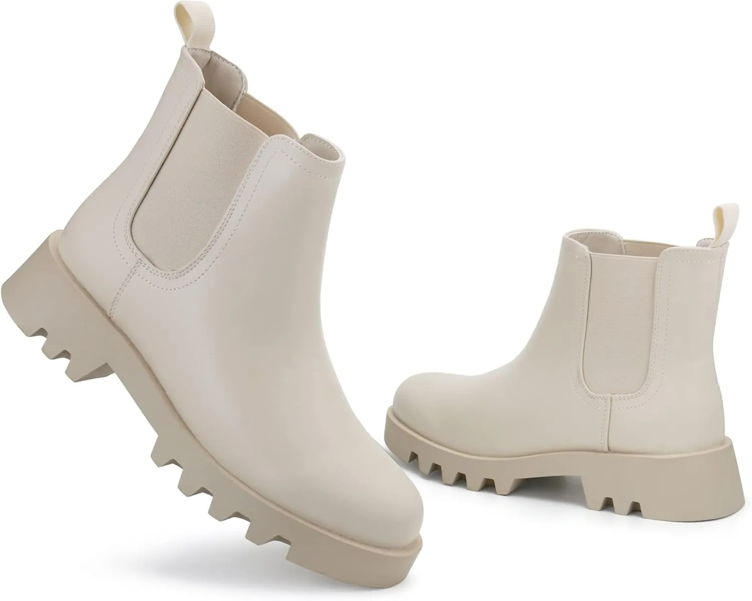 firelli Women Ankle Booties Chelsea Combat Boots Slip On Winter Booties