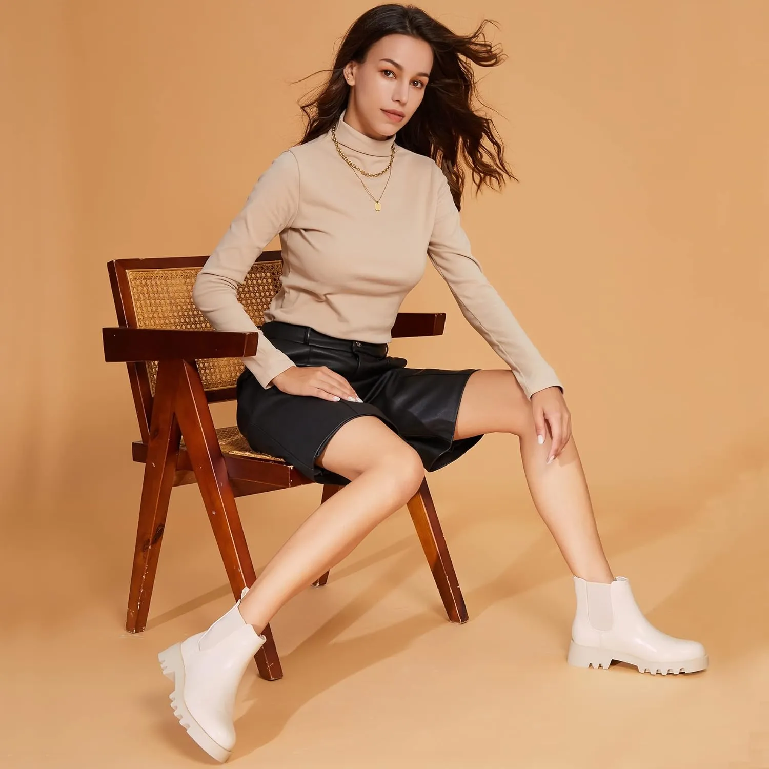 firelli Women Ankle Booties Chelsea Combat Boots Slip On Winter Booties