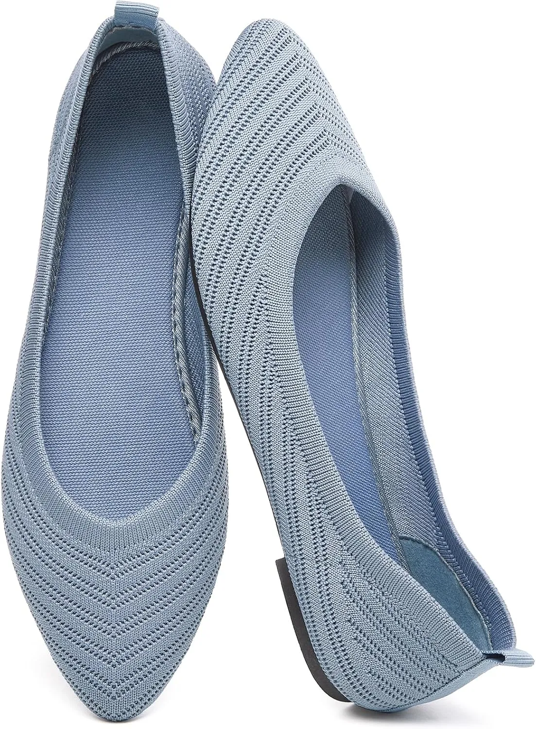 Flats for Women Black Dress Shoes Comfortable Ballet Flats Casual Pointed Foldable Knitted Fashionable Shoes