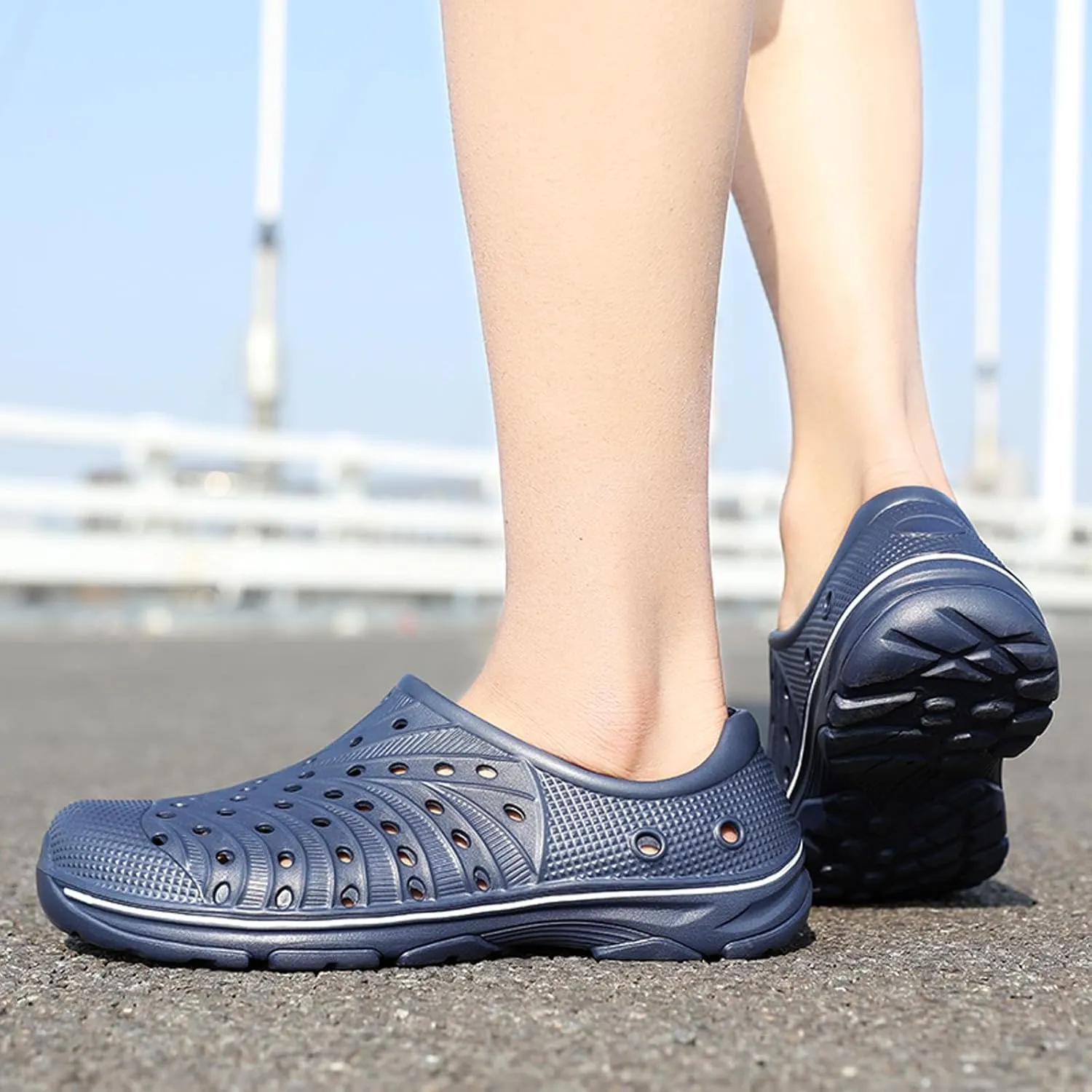 FLIOZY Mens Womens Garden Clogs Shoes Casual Slip on Sandals Quick Drying Slippers Summer Beach EVA Water Shoes