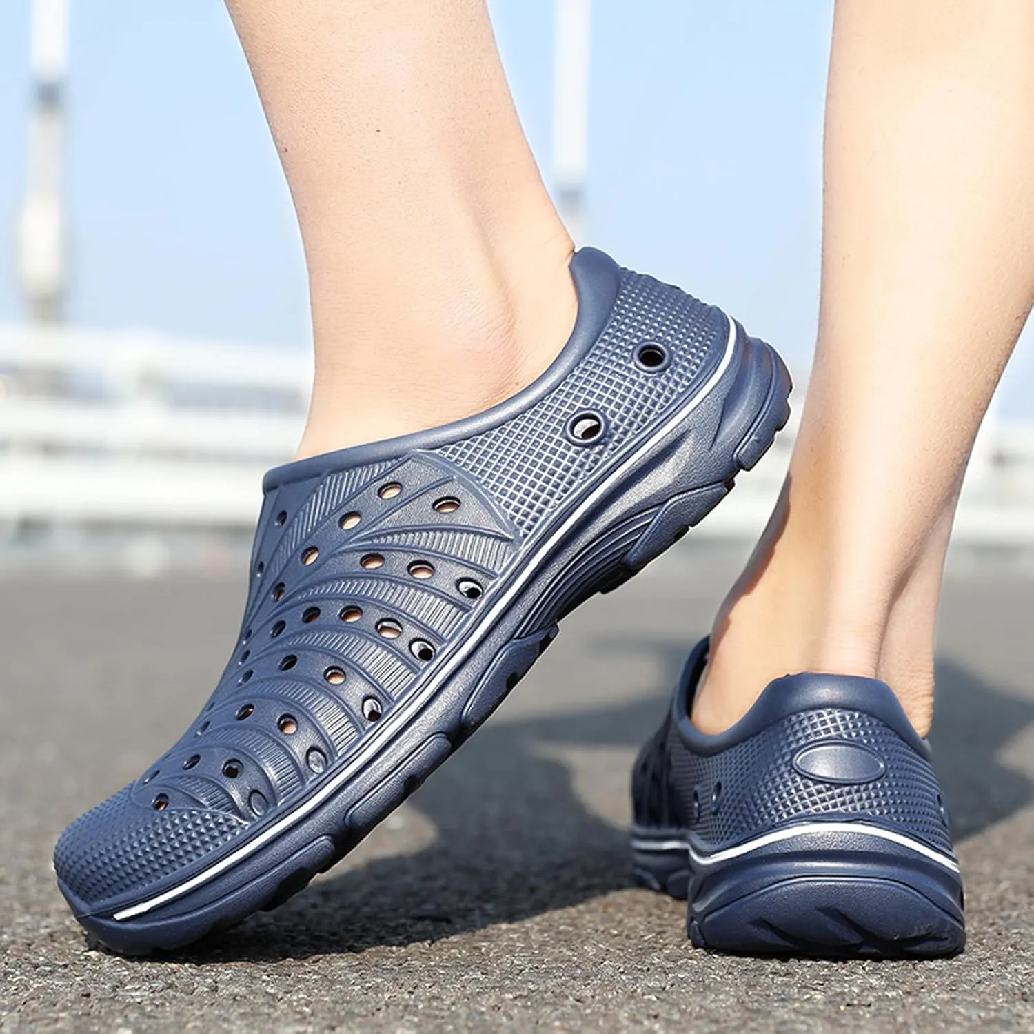 FLIOZY Mens Womens Garden Clogs Shoes Casual Slip on Sandals Quick Drying Slippers Summer Beach EVA Water Shoes