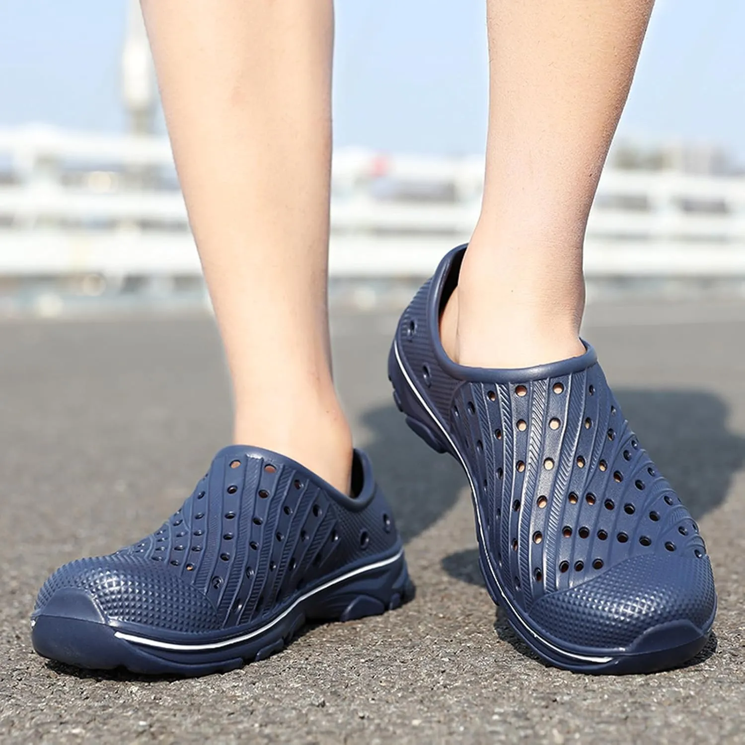 FLIOZY Mens Womens Garden Clogs Shoes Casual Slip on Sandals Quick Drying Slippers Summer Beach EVA Water Shoes