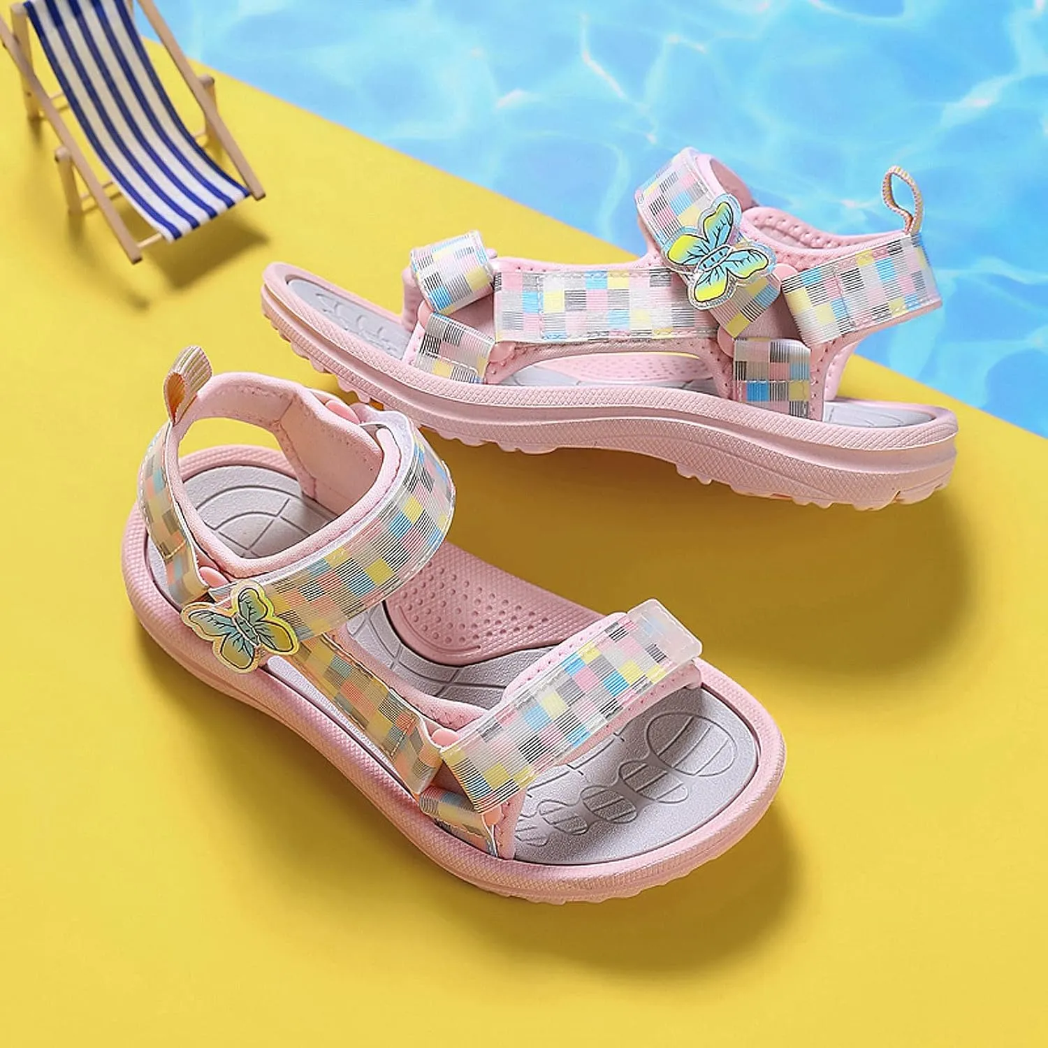 FLIOZY Sandals Girl's Hiking Sandals Kids Adjustable Straps Open Toe Sport Sandals Toddler Summer Sports Outdoor Shoes