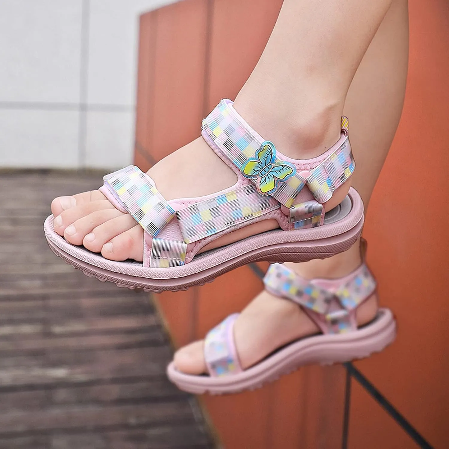 FLIOZY Sandals Girl's Hiking Sandals Kids Adjustable Straps Open Toe Sport Sandals Toddler Summer Sports Outdoor Shoes