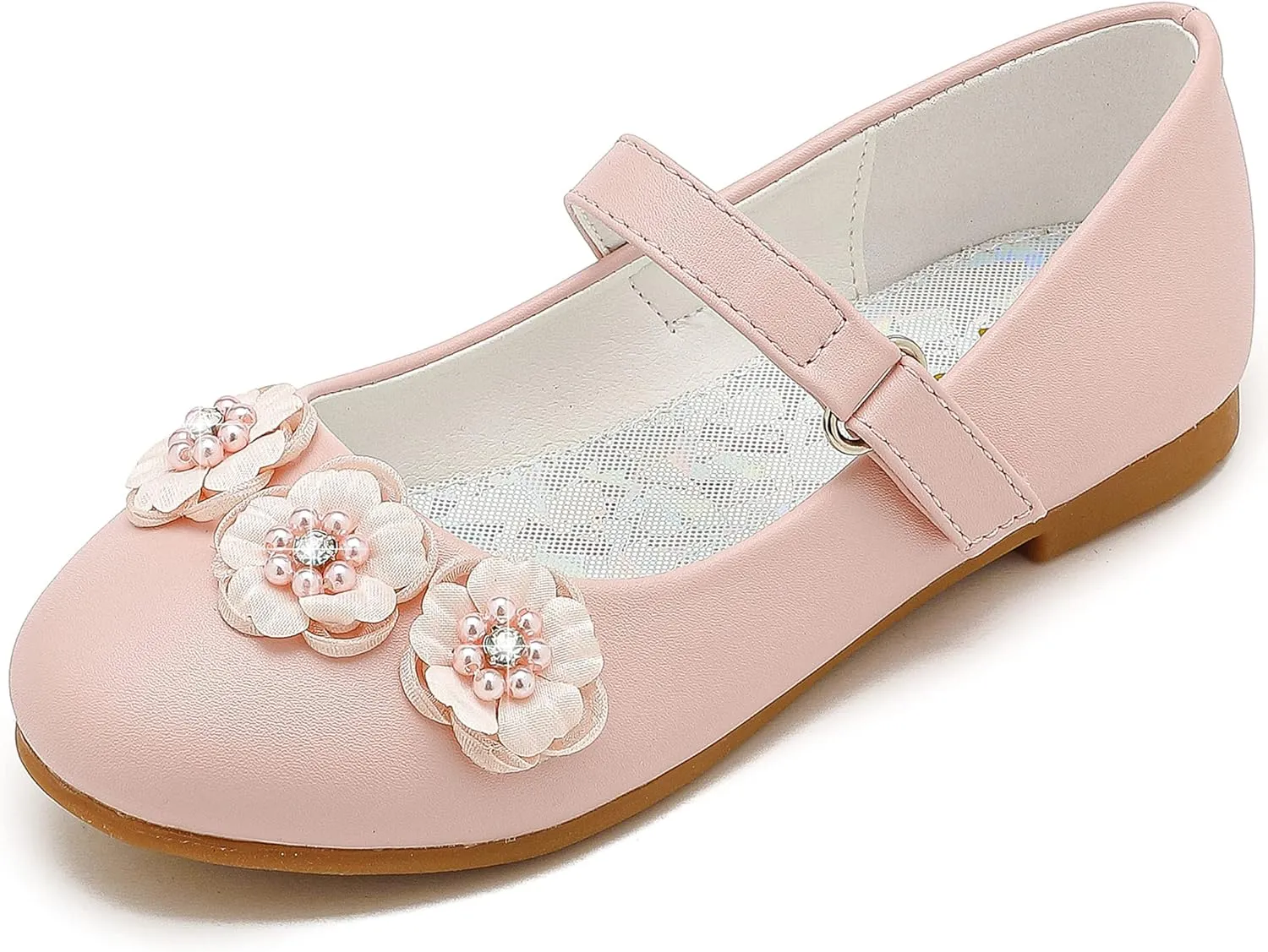 Flower Girl Shoes Dress Shoes Toddler Girls Flats Low Heel Princess Wedding Shoes for Little Big Kids
