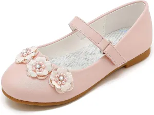 Flower Girl Shoes Dress Shoes Toddler Girls Flats Low Heel Princess Wedding Shoes for Little Big Kids