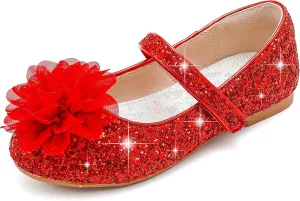 Flower Girl Shoes Dress Shoes Toddler Girls Flats Low Heel Princess Wedding Shoes for Little Big Kids