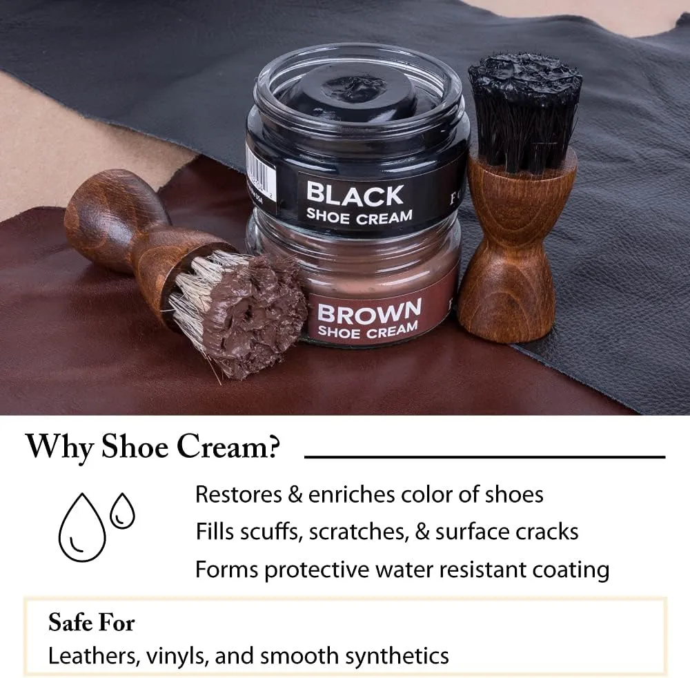 FootFitter Premium Shoe Cream Polish with Carnauba Wax, Restore & Shine Shoes or Boots – MADE IN USA (2 PACK) Multiple Colors