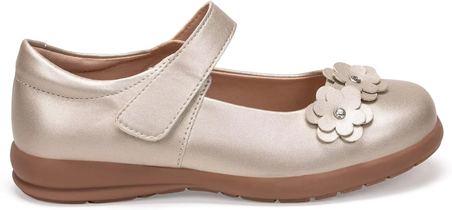 Frank Mully Girls School Shoes Mary Jane Flats Slip-On Uniform Dress Flats for Girl Toddler/Little Kid/Big Kid