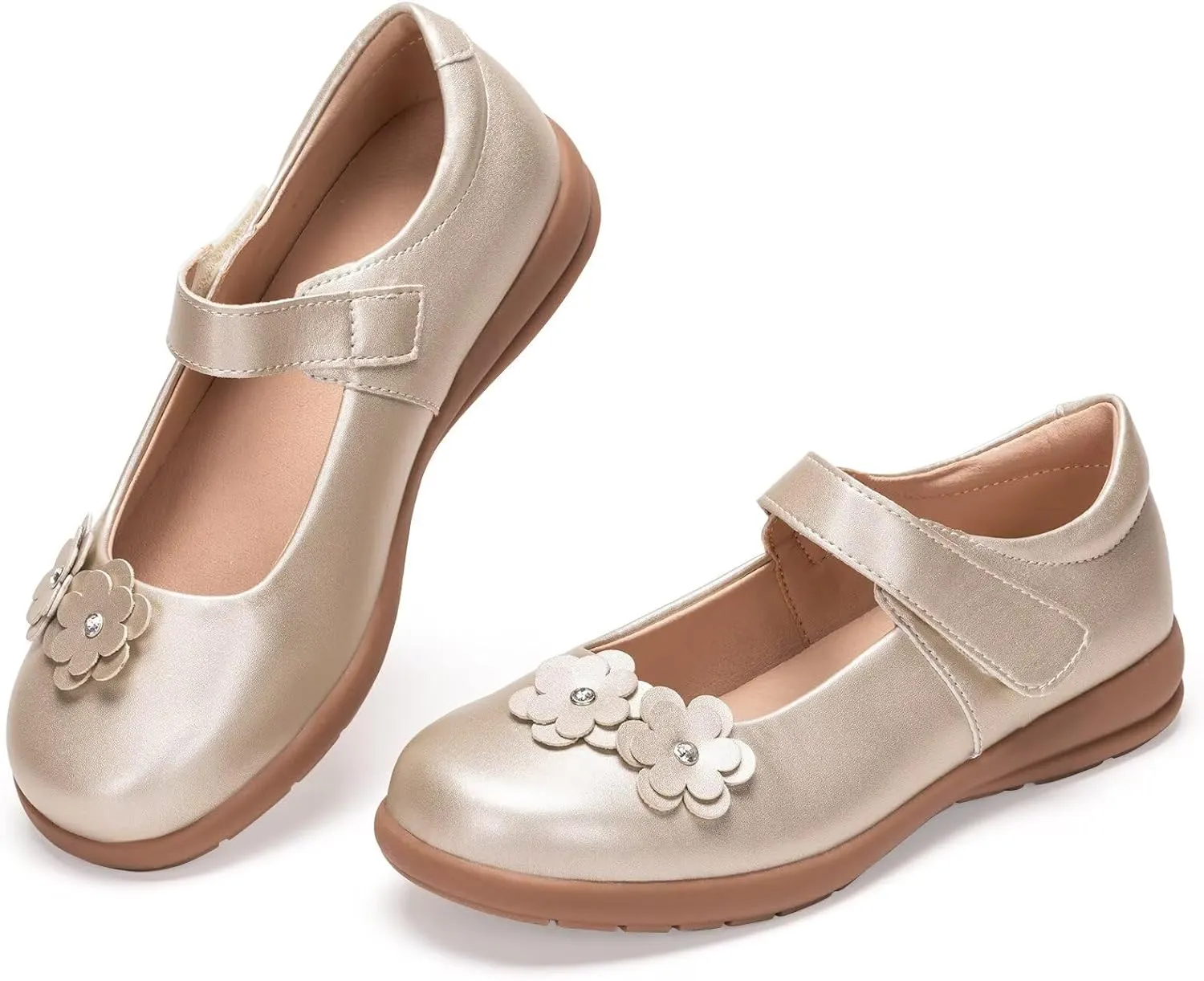 Frank Mully Girls School Shoes Mary Jane Flats Slip-On Uniform Dress Flats for Girl Toddler/Little Kid/Big Kid