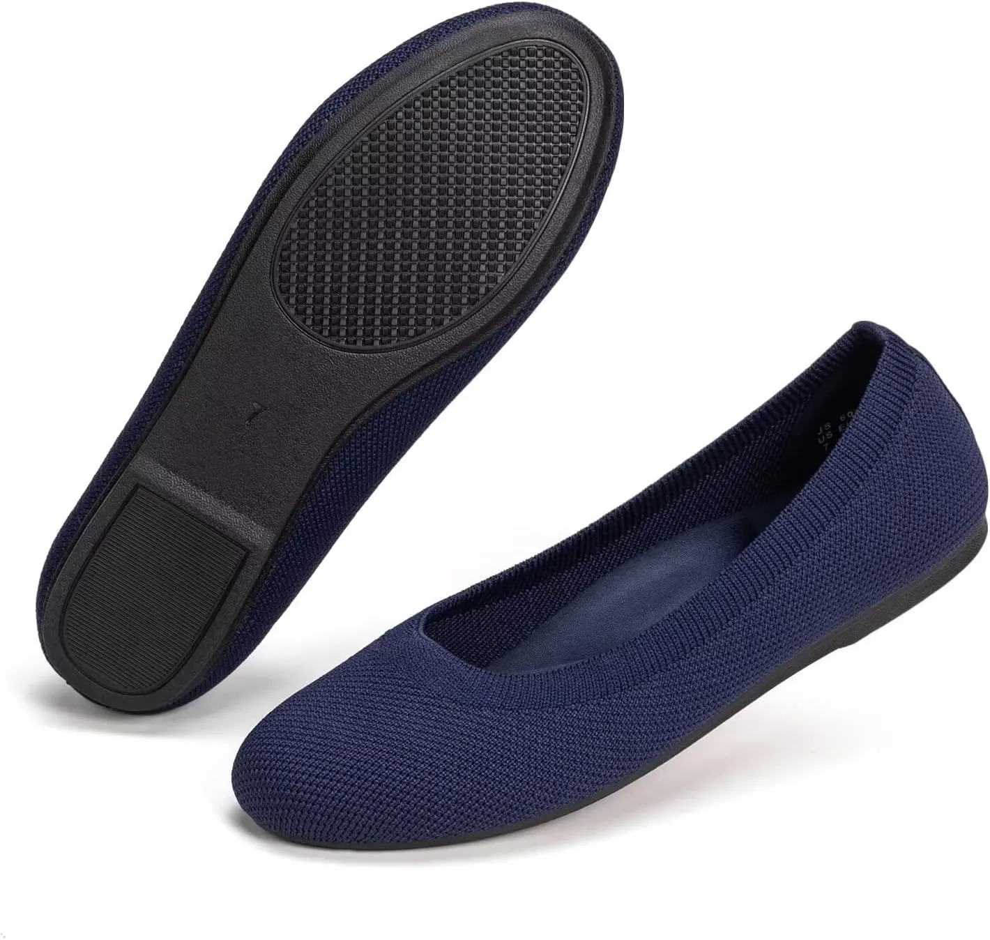 Frank Mully Women's Mary Jane Flats Comfortable Dressy Ballet Flats Casual Round Toe Slip On Washable Knitted Fabric Office Work Woman Shoes