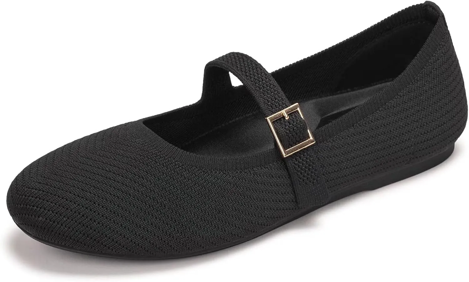 Frank Mully Women's Mary Jane Flats Comfortable Dressy Ballet Flats Casual Round Toe Slip On Washable Knitted Fabric Office Work Woman Shoes