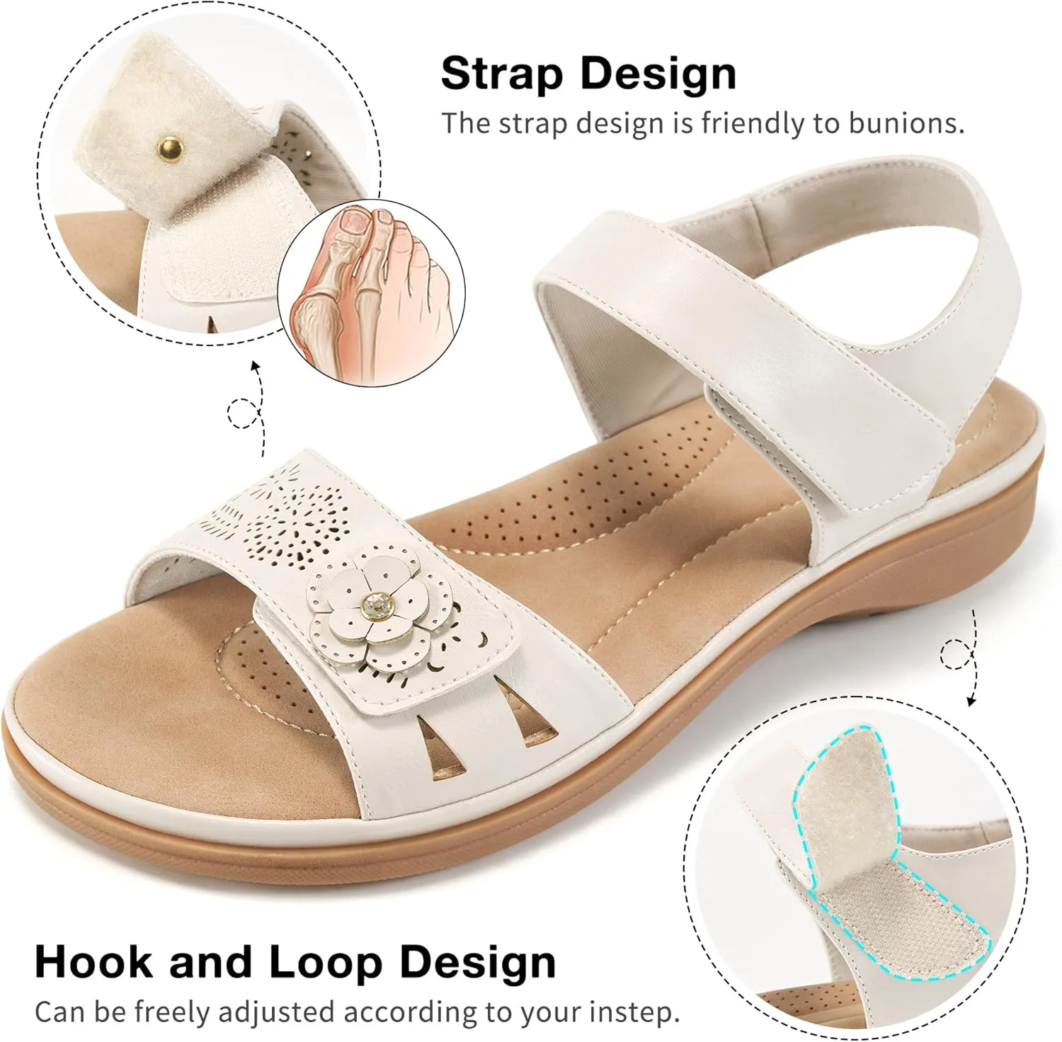 FUDYNMALC Womens Sandals Dressy Summer: Comfortable Slip On Walking Flats 2025 Orthopedic Shoes for Hiking Beach Wedding