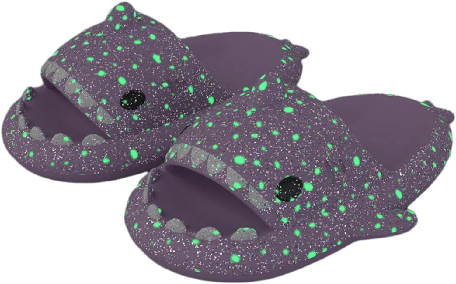 Galaxy Shark Slides Glow in the Dark for Men and Women, Cloud Shark Slides Beach Sandals Luminous Shark Slippers
