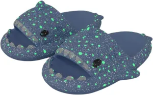 Galaxy Shark Slides Glow in the Dark for Men and Women, Cloud Shark Slides Beach Sandals Luminous Shark Slippers