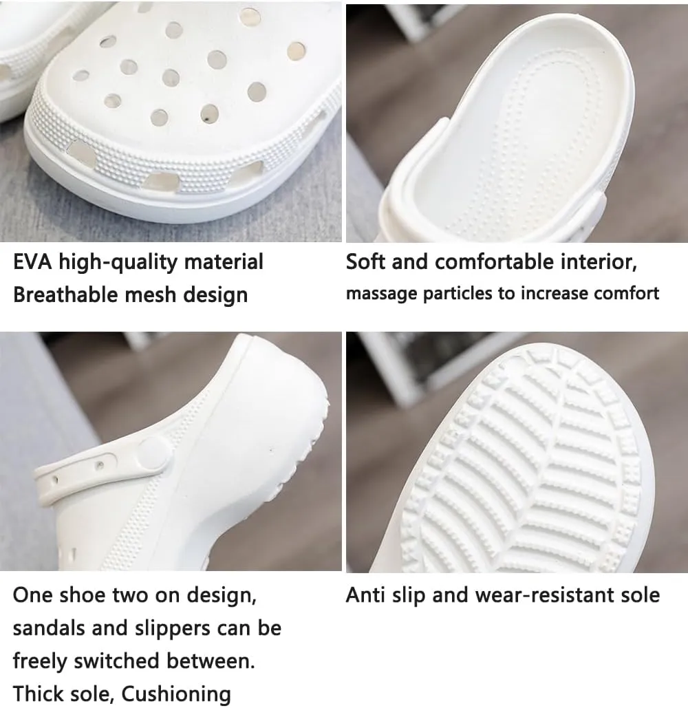 Garden Clogs for Women's Platform Clogs Breathable Quick Drying Water Shoes Cloud Slides Casual Pillows Sandals Clog Shoes Slip On Comfortable Slippers