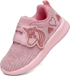 GEERX YUMI Toddler Girl Athletic Tennis Shoes Lightweight Breathable Comfortable Sport Walking Running Unicorn Sneakers (Toddler/Little Kid)
