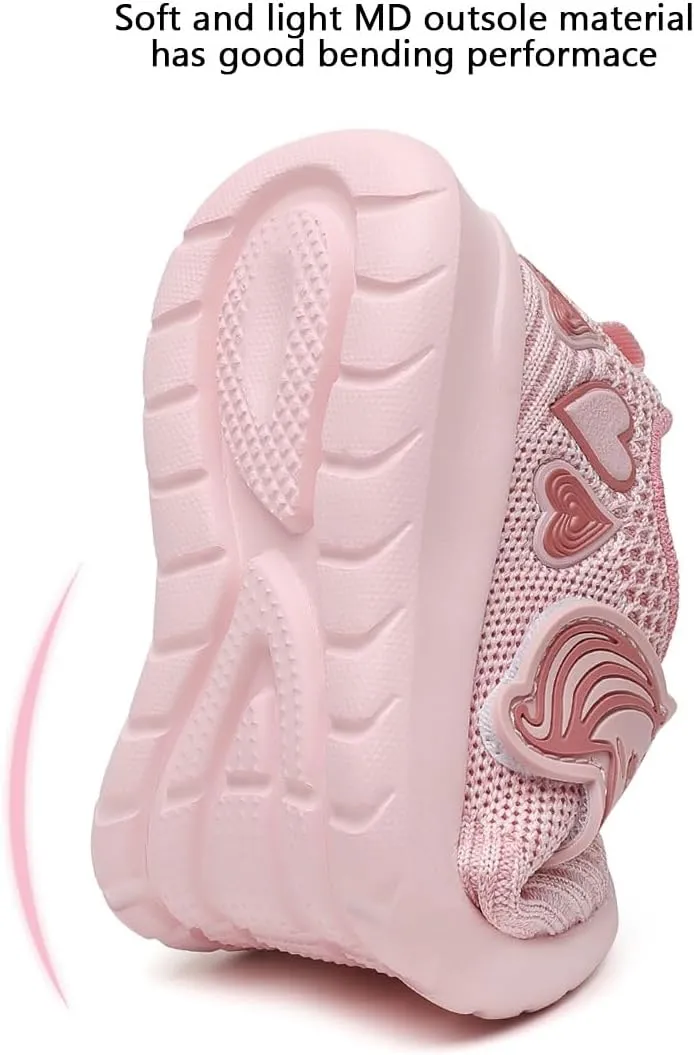 GEERX YUMI Toddler Girl Athletic Tennis Shoes Lightweight Breathable Comfortable Sport Walking Running Unicorn Sneakers (Toddler/Little Kid)