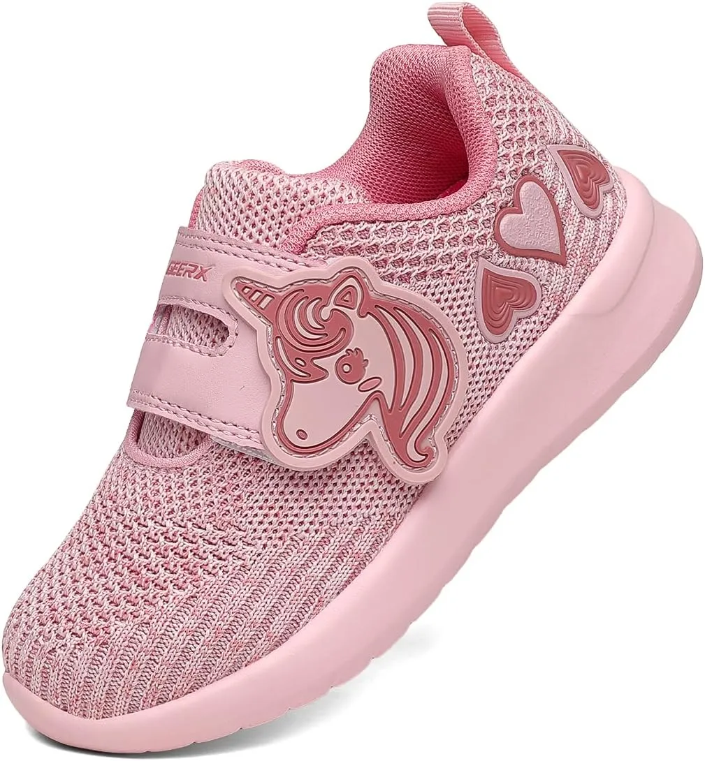 GEERX YUMI Toddler Girl Athletic Tennis Shoes Lightweight Breathable Comfortable Sport Walking Running Unicorn Sneakers (Toddler/Little Kid)