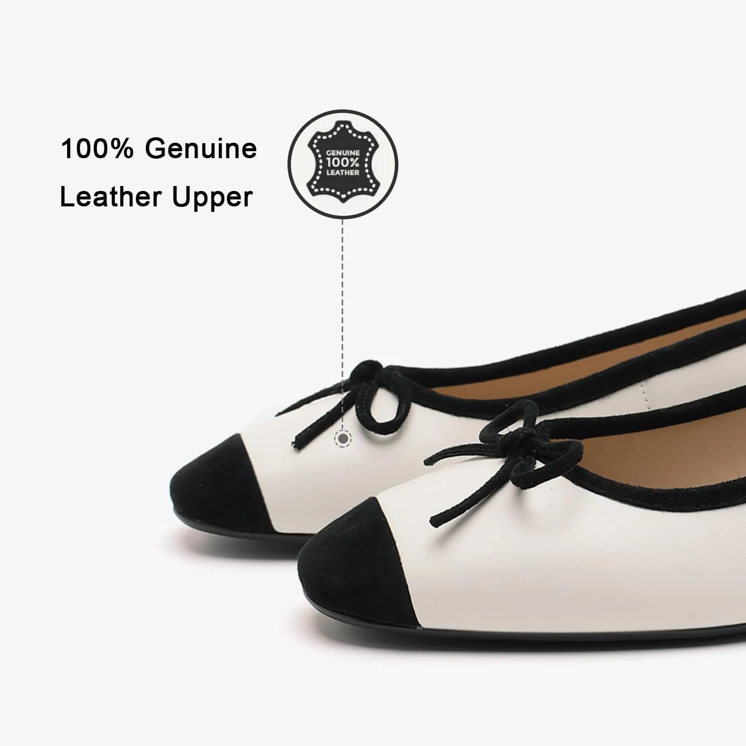 Genuine Leather Ballet Flats Comfortable Casual Dressy Shoes with Memory Latex Insole Comfort Slip on Ballerina Flats