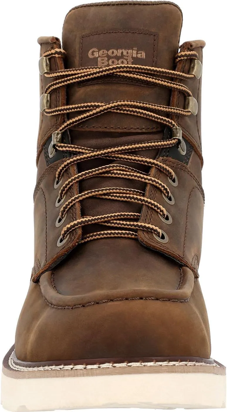 Georgia Boot Mens Core 37 6 Inch Soft Toe Work Safety Shoes Casual - Brown