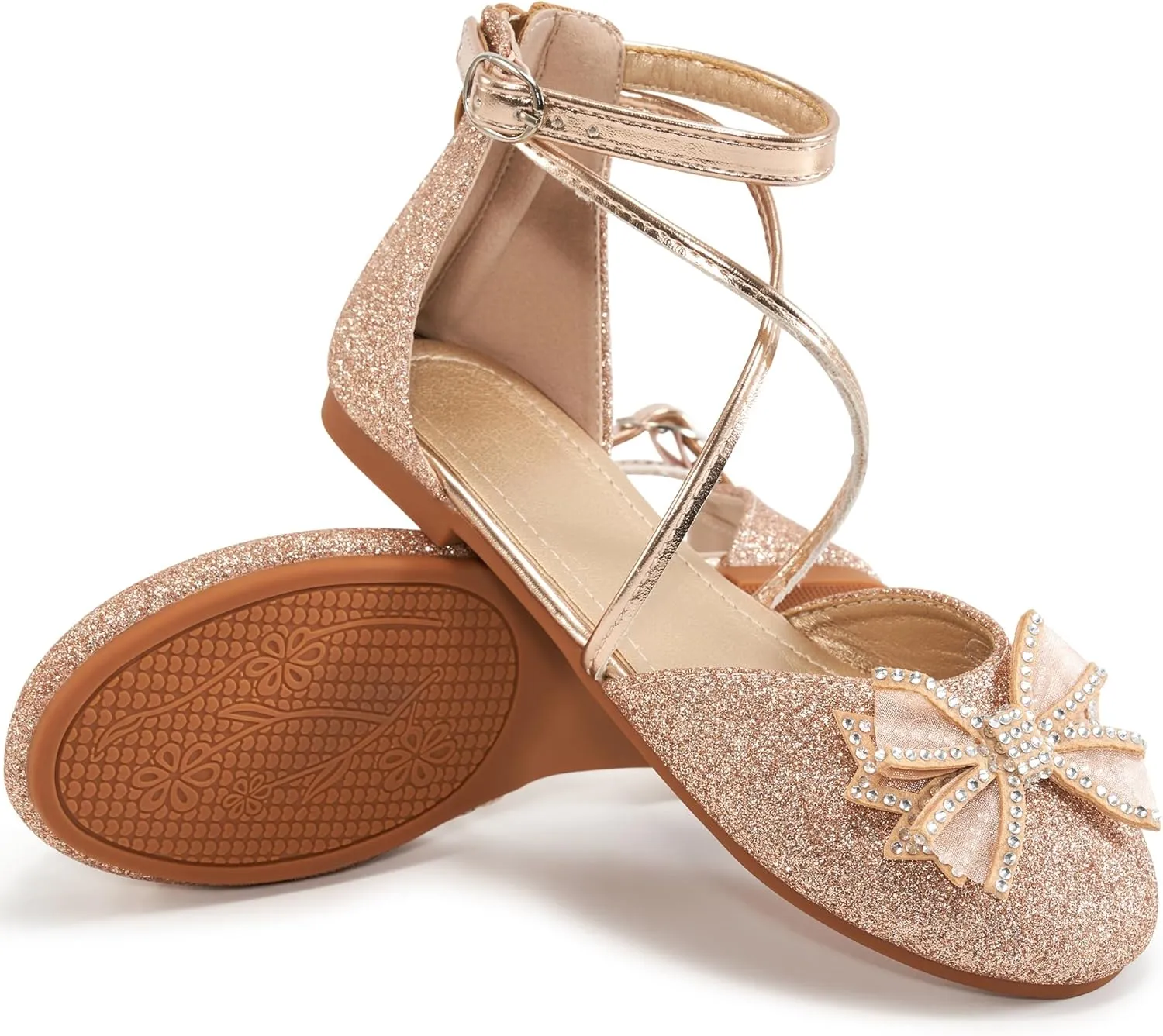Girls Dress Shoes Flats: Little Kid Princess Wedding Party Ballet Flat - School Shoe for Girl