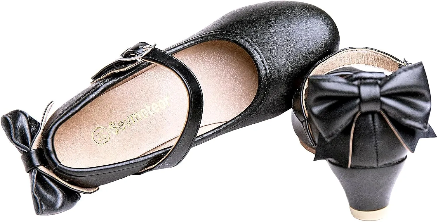 Girls Dress Shoes Low Heel Princess Shoes Wedding Party Mary Jane Flats for Toddler/Little Kids