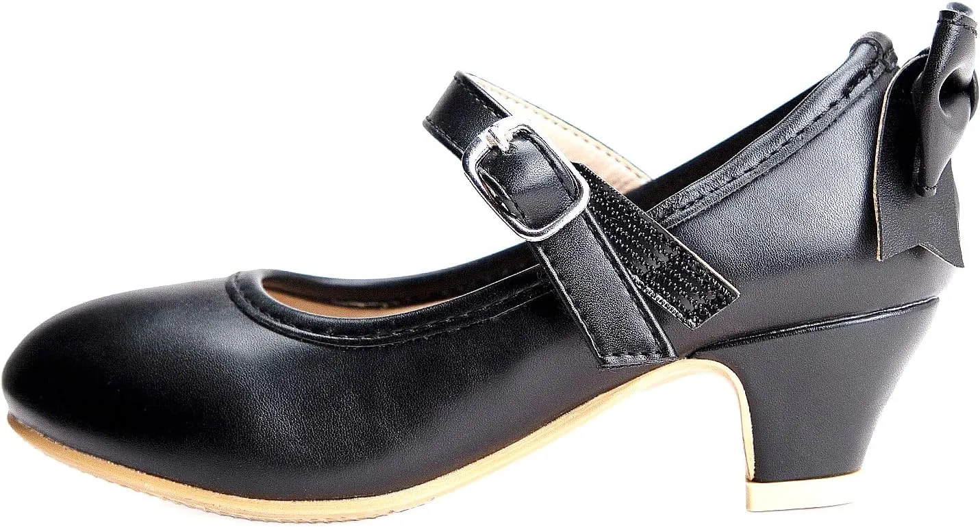 Girls Dress Shoes Low Heel Princess Shoes Wedding Party Mary Jane Flats for Toddler/Little Kids